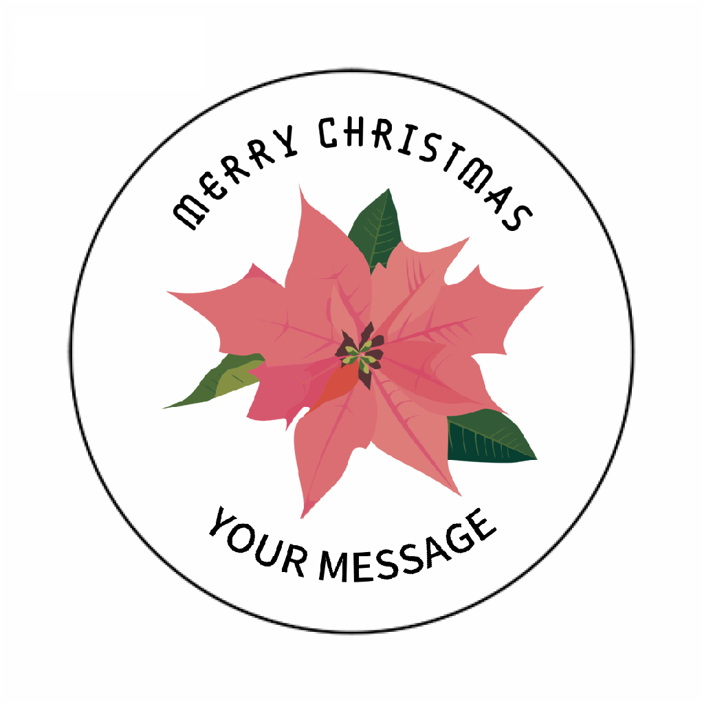 ポインセチア イラスト シール クリスマス